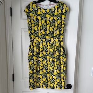 Boden Yellow and Navy Floral Dress